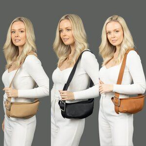 Leather Crossbody Bag with Adjustable Shoulder Strap, Leather Sling Bag